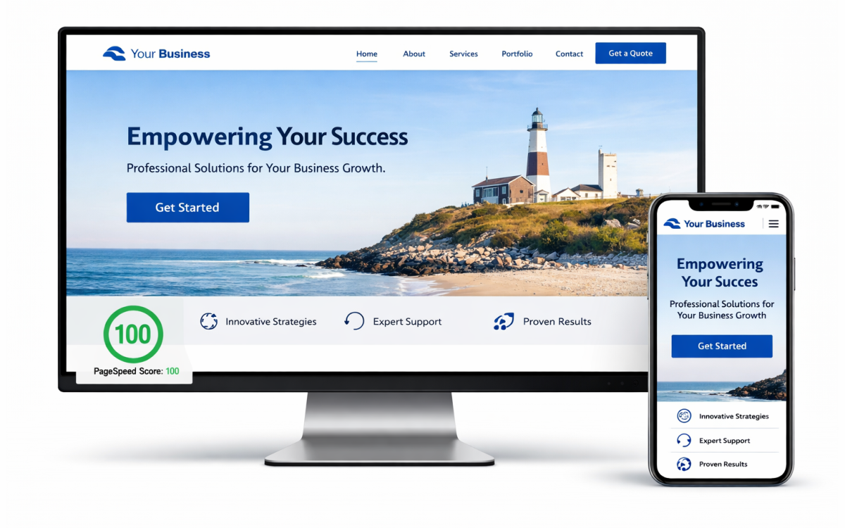Web design for Long Island businesses showing conversion-focused modern website