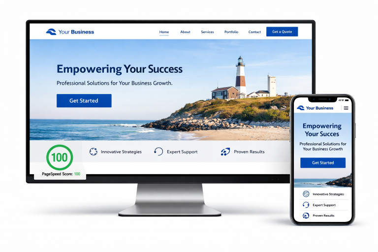 Web design for Long Island businesses showing conversion-focused modern website