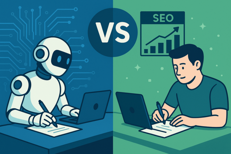 AI content vs human content SEO comparison