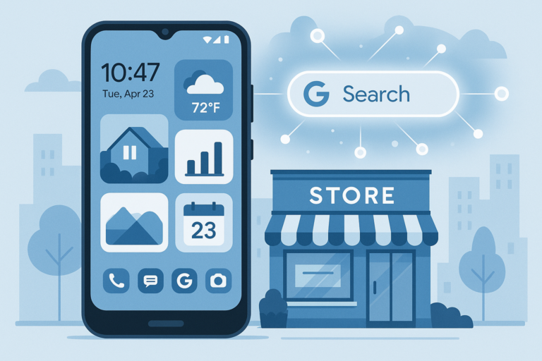 Google IO 2026 AI tools local business SEO Android widgets